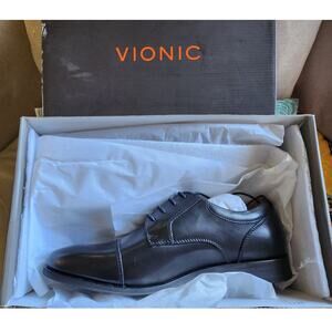 Men's Vionic Shane Oxford Black Leather, 8.5 US mens, NEW